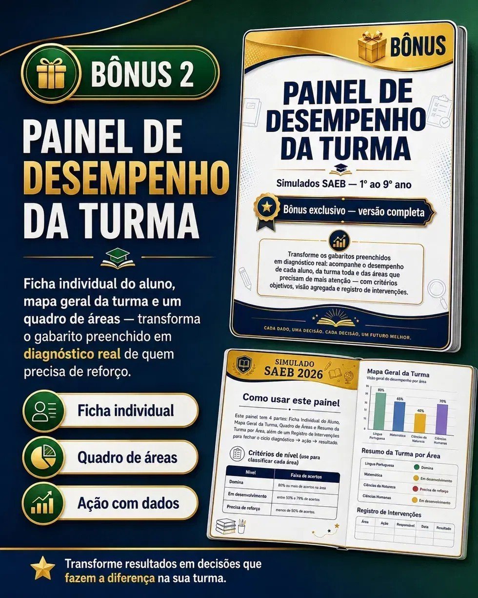 Capa do bônus Painel de Desempenho da Turma